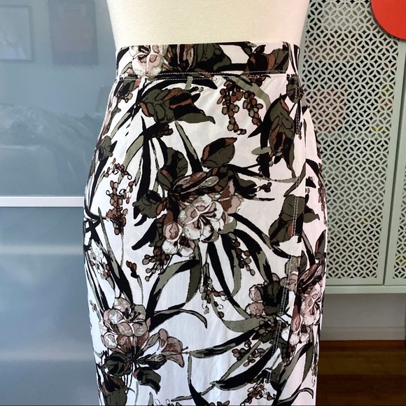 G.I.L.I. Wrap Front Maxi Skirt in Olive Floral - Picture 4 of 8